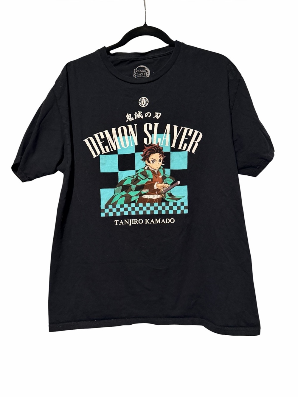 Tanjiro Graphic Tee - Black & Teal Size Large